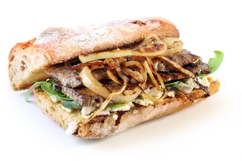 Steak Sandwich with grilled onions